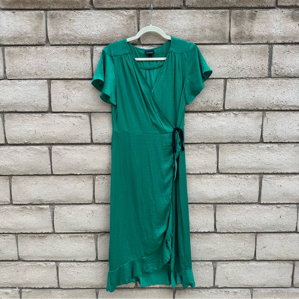 Who What Wear Vibrant Green Midi Dress